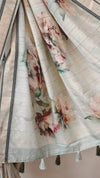 Floral Printed semi tussar saree