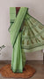 Light green block printed net kota saree