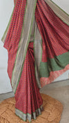 Maroon and green semi silk saree