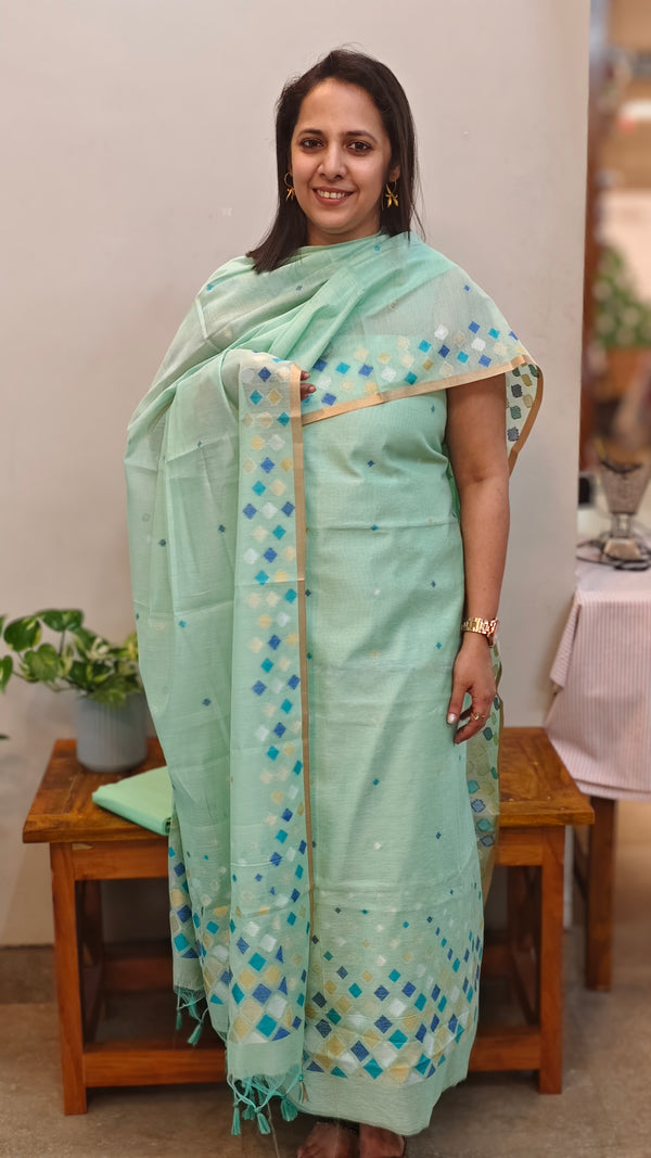 BM672 - Teal jamdani suit