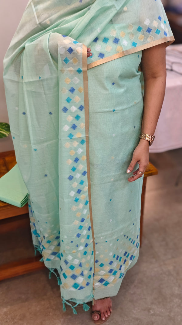 BM672 - Teal jamdani suit