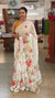 White floral cutwork saree