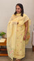 Yellow linen chanderi jamdani suit