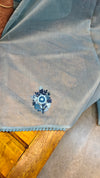 Blue Hand embroidered saree -57033