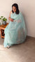 Aqua green Tissue organza saree - 2034C