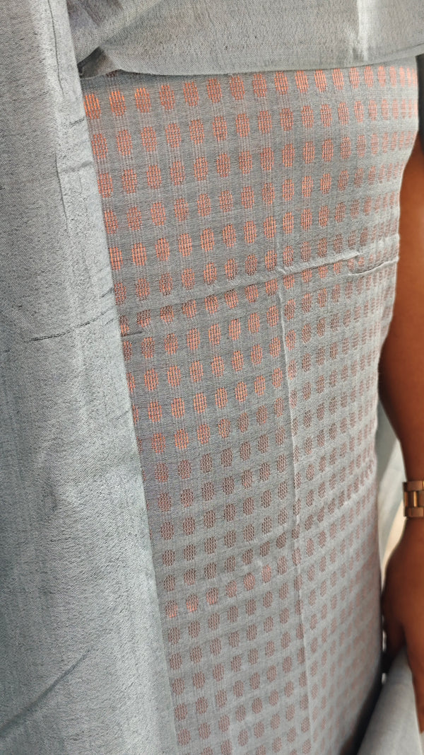 Bluish Grey tussar suit