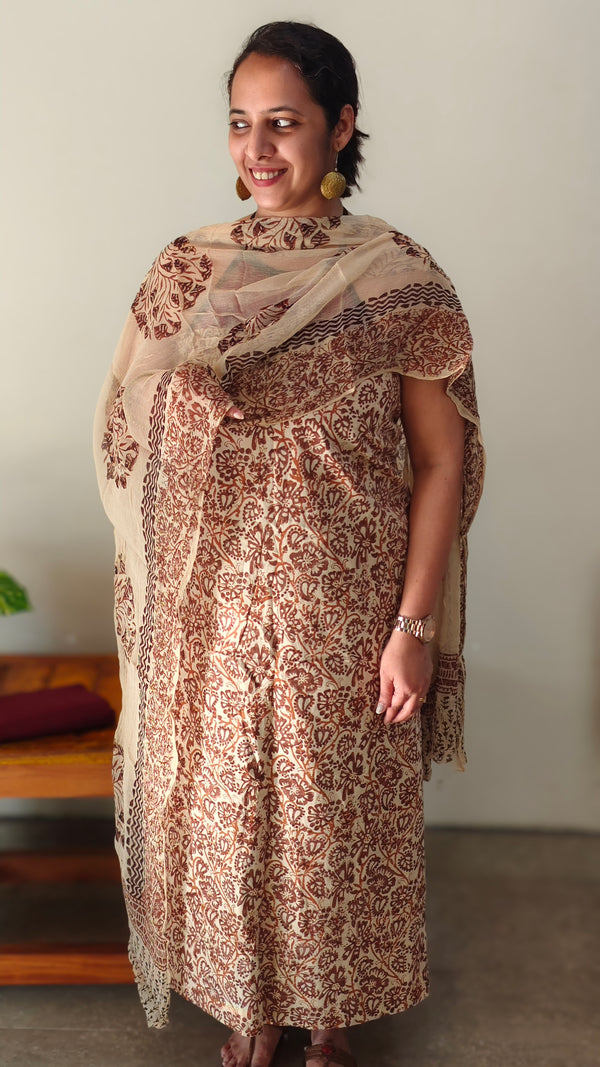 Brown and cream Cotton suit