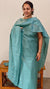 Teal semi Tussar suit - S330