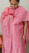 Pink semi tussar suit - S330