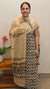 Brown and beige block printed cotton suit