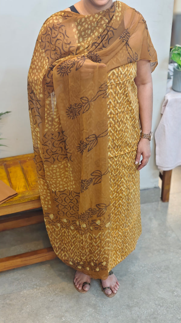 Mustard cotton salwar suit