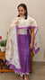 Purple printed tussar silk suit