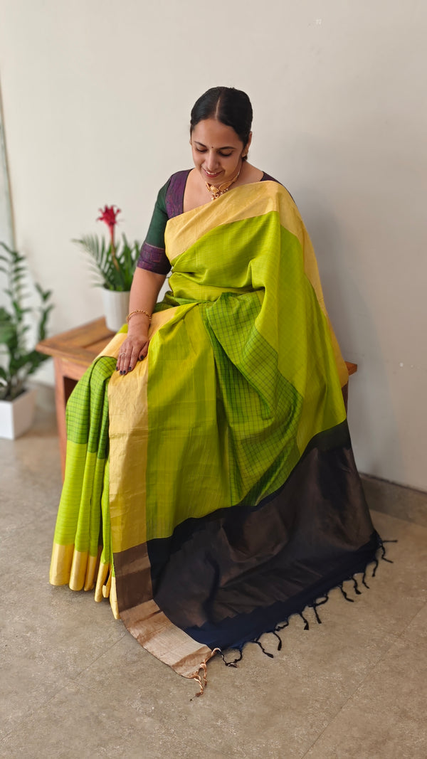 Light green soft silk saree