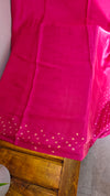 Pink hand bhandej modal silk saree