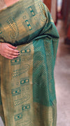 Dark green banarasi kanchipuram saree