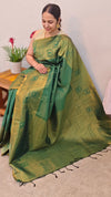 Dark green banarasi kanchipuram saree