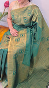 Dark green banarasi kanchipuram saree