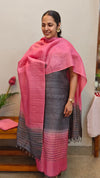 Pink and Grey tussar silk suit