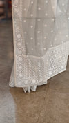 Smoky Grey Organza saree- A214