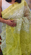 White and Yellow super net kota saree