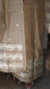 Light Beige Linen Chanderi salwar suit