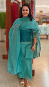 Teal shade net kota suit
