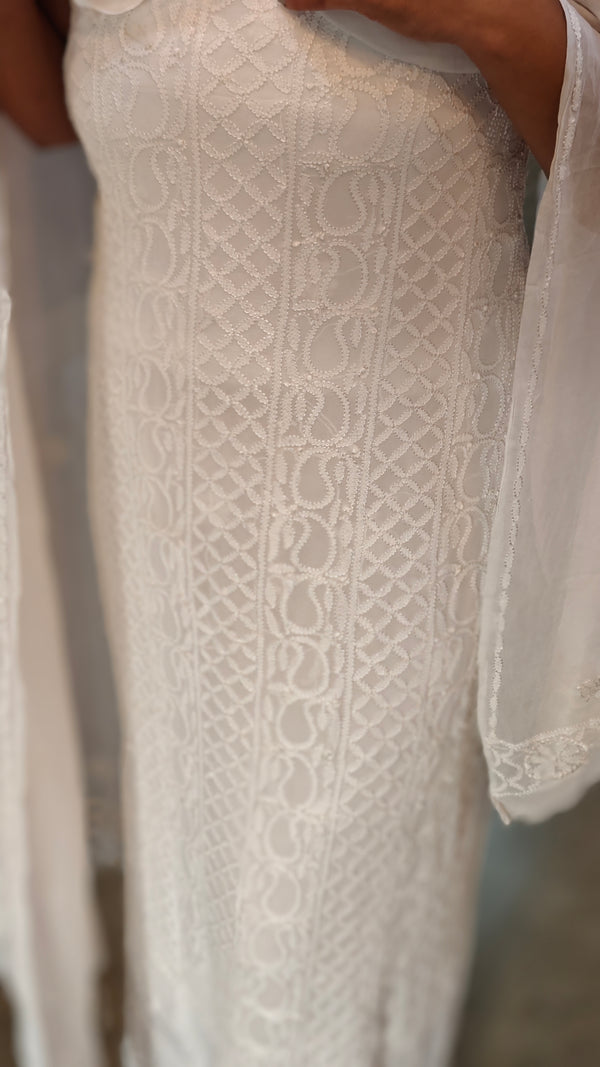 White Georgette salwar suit