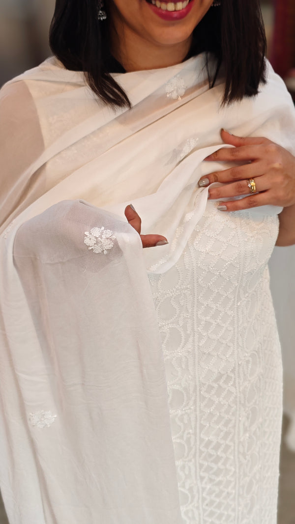 White Georgette salwar suit