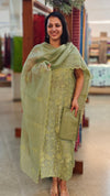 Sage Green net kota suit