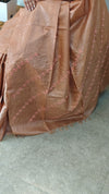 Dusty peach hand embroidered tussar saree