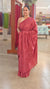 Maroon embroidered tussar silk saree with kantha work