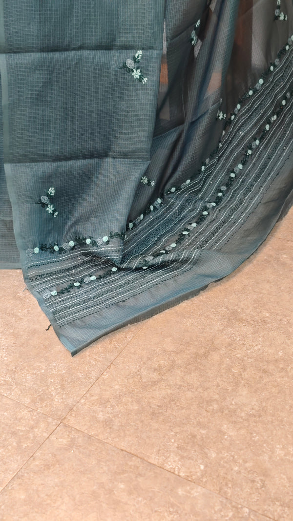 Peacock greenNet kota saree-315PR