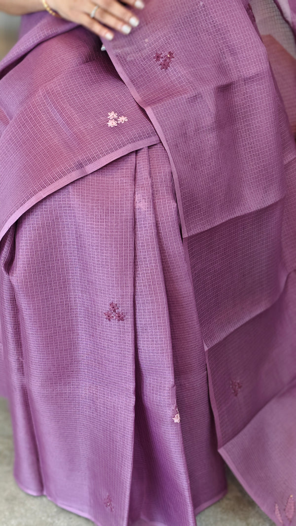 Mauve shade net kota saree - 315PR