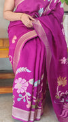 Deep Magenta/Vadamalli Matka silk jamdani saree - CL238