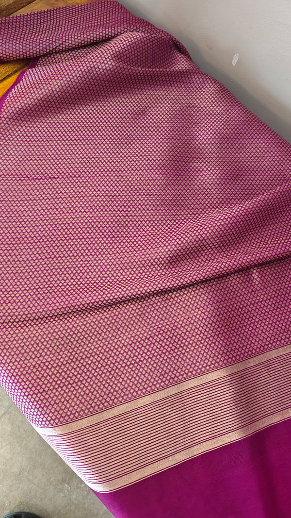 Deep Magenta/Vadamalli Matka silk jamdani saree - CL238