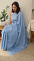 Light blue tepchi kota cutwork saree
