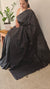 Jet Black Off lined noil tussar silks saree - LNC08