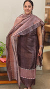 Dark Brown tussar silk suit