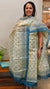 Pale pista green and blue tussar silk suit