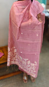 Pink linen chanderi suit