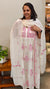 Lilac on off white mul chanderi suit