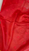 Red embroidered tussar silk saree