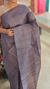 Burnt mauve tussar silk saree - N372