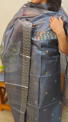 Aegean blue tussar silk salwar suit