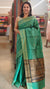 Green and black raw silk saree - SRW62