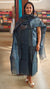 Peacock blue tussar organza suit