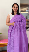 Purple semi tussar silk saree - 9F34