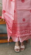 pink and dark pink tussar silk salwar suit