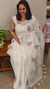 off white cotton saree