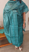 Peacock green tussar silk suit